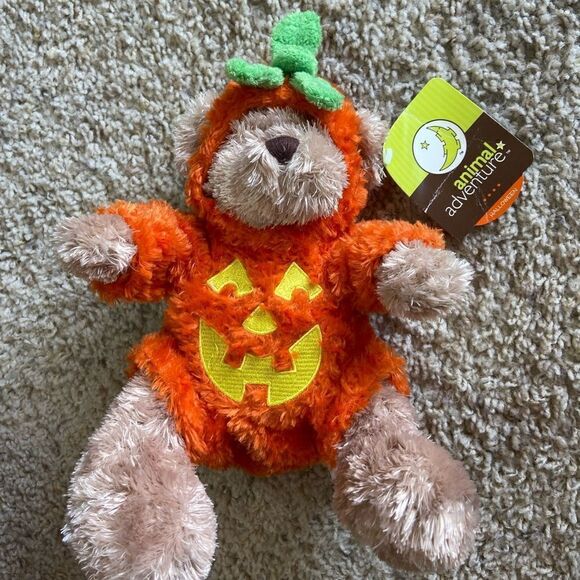 NWT Vtg 2012 Adventure 8” Halloween Teddy Bear Pumpkin Costume Stuffed Animal - Picture 2 of 7